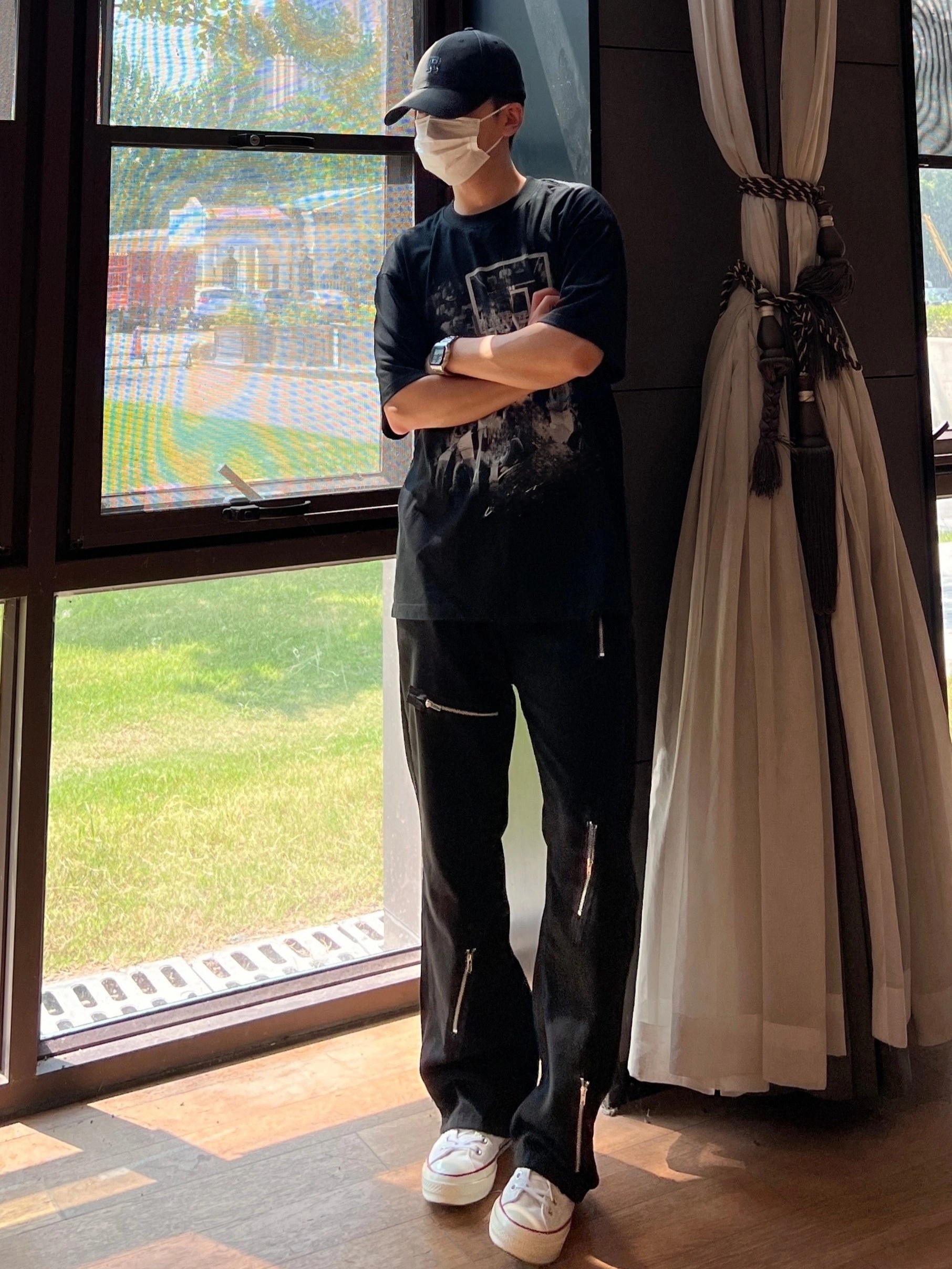 mens high waisted wide leg pants cotton regular fit with zipper for wear basics style flare jeans details 2