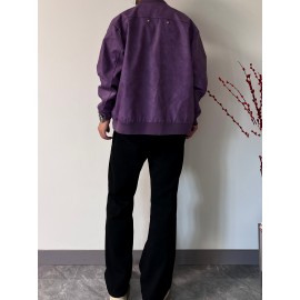 Men'S High-Waisted Wide Leg Pants, Cotton Blend, Regular Fit, with Zipper Details, for All-Season Wear, Basics Style Flare Jeans