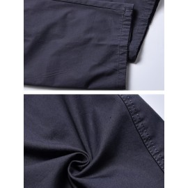Men's Fleece Lined Casual Pants, Elastic Waist Pants Workwear Leisure Fashion Pants Cargo Pants