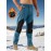 1pc ZUTY Men'S Fleece-Lined Waterproof Ski Pants, Softshell Color Block Sports Style with Zipper, Slight Stretch Polyester, Regular Fit for Snowboarding, Hiking - Woven Outdoor Trousers