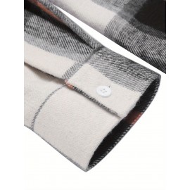 Mens Flannel Shirt Long Sleeve Plaid Jacket Casual Button Down Shirts Shacket