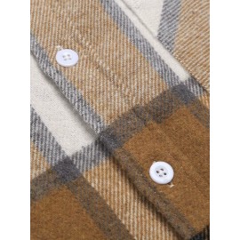 Mens Flannel Shirt Long Sleeve Plaid Jacket Casual Button Down Shirts Shacket