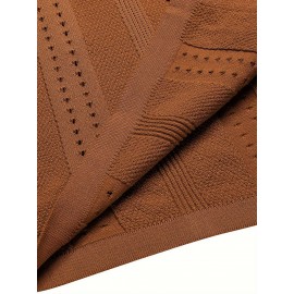 Men'S Summer Casual Knit Button-Down Lapel Shirts - Regular Fit, Slight Stretch Fabric, Solid Color Short Sleeve Casual Shirt with Button Detail