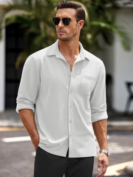 Men's Oxford Shirt Long Sleeve Dress Shirts Casual Button Down Shirts Regular Fit