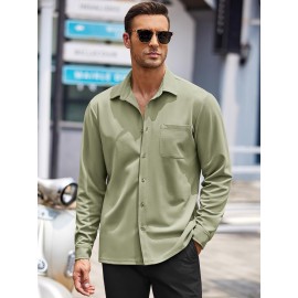 Men's Oxford Shirt Long Sleeve Dress Shirts Casual Button Down Shirts Regular Fit