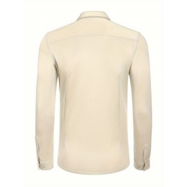 Men'S Long Sleeve Wrinkle Free Shirt Casual Button Down Shirt for Men Untucked Shirts with Pocket