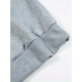 Men's Casual Golf Print Crewneck Sweatshirt - Relaxed Fit, Polyester Knit, Machine Washable, Fall/Winter Fashion