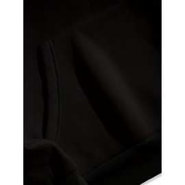 Men'S Christmas Hoodie, Cotton Blend Casual Knit Fabric, Regular Fit, Hooded Sweatshirt with Front Pocket, Slight Stretch, Alphabet Pattern, with Pocket for Daily Wear & Holiday Gifts