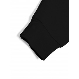 Men'S Cotton Hoodie - Casual Style, Knit Fabric, Loose Fit, 100% Cotton, Printed Design, Four Seasons Wear, Hooded Pullover with Slight Stretch, No Details - Sportswear for Daily Outdoor Activities